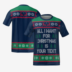 ALL I WANT FOR CHRISTMAS T-SHIRT - NAVY