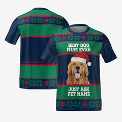 BEST DOG MUM EVER T-SHIRT - NAVY