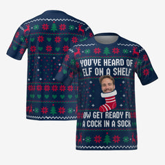 COCK IN A SOCK T-SHIRT - NAVY