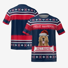 FELIZ NAVIDOG T-SHIRT - NAVY
