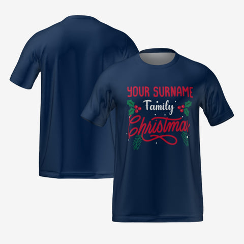 MY FAMILY CHRISTMAS T-SHIRT - NAVY