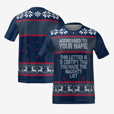 NAUGHTY NICE LIST T-SHIRT - NAVY