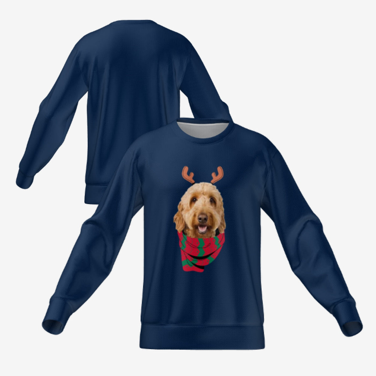 REINDEER PET SWEATER - NAVY