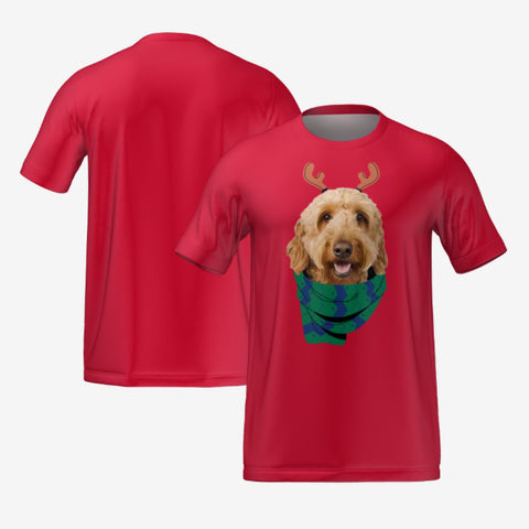 REINDEER PET T-SHIRT - RED