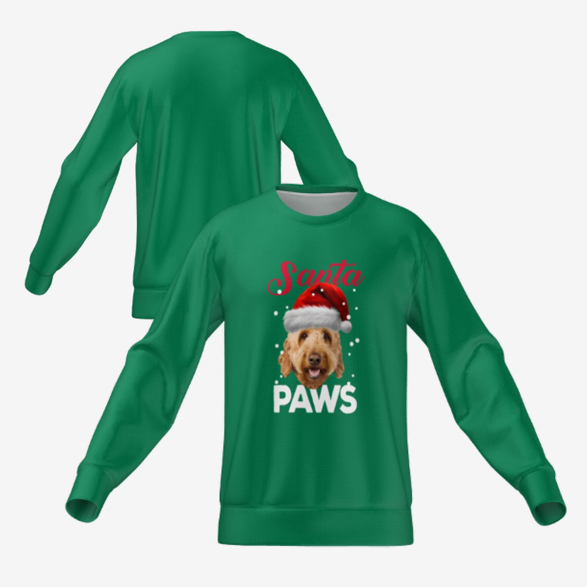 SANTA PAWS SWEATER - GREEN