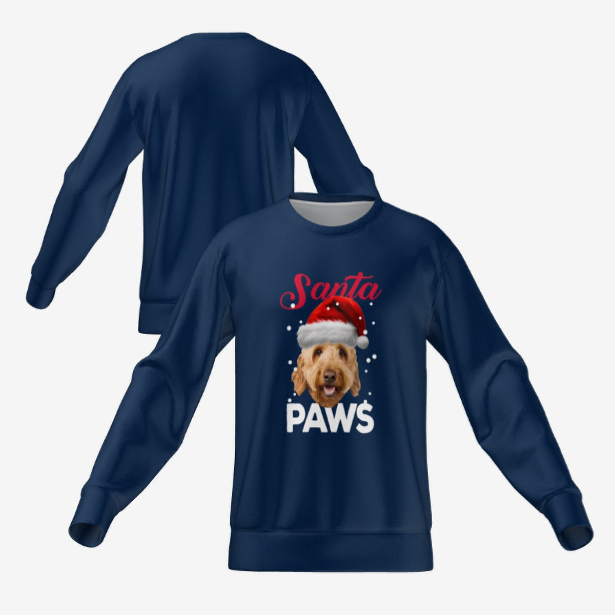 SANTA PAWS SWEATER - NAVY