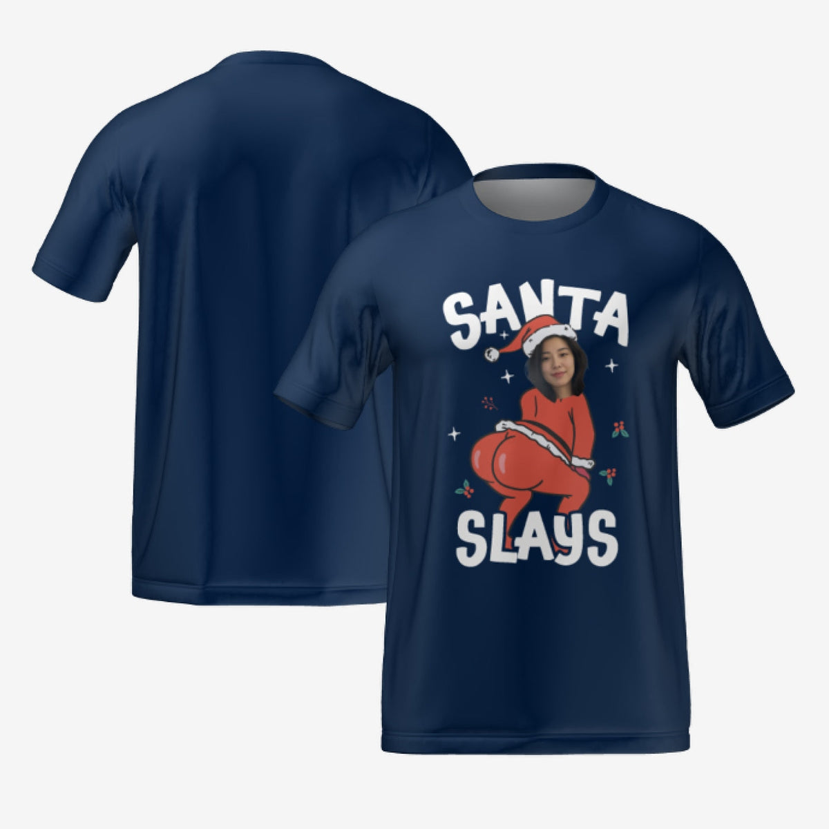 SANTA SLAYS T-SHIRT - NAVY